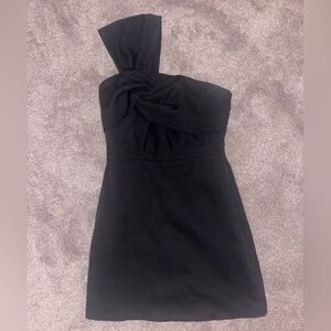 American Threads Black One Shoulder Sheath Dress